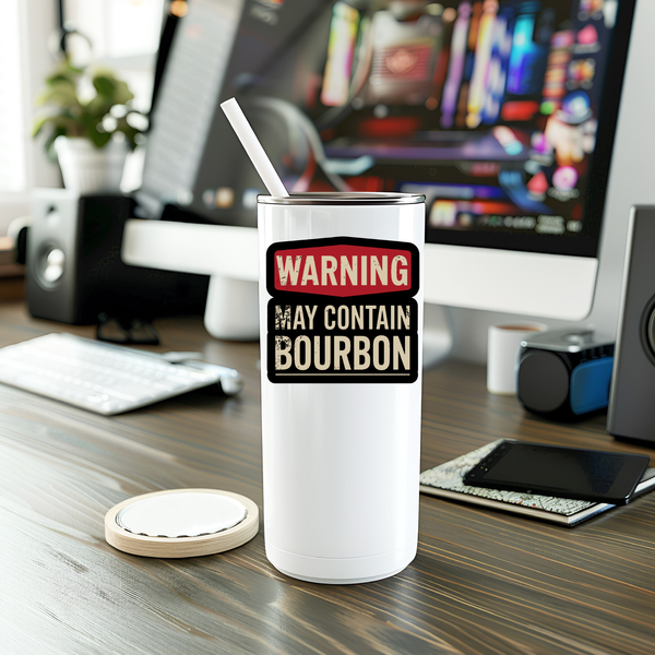 Funny May Contain Bourbon Vinyl Sticker