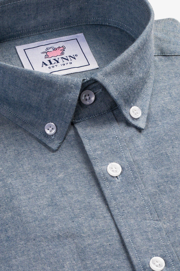 Lucas Casual Untuckable Casual Fit Dress Shirt Blue By Alynn