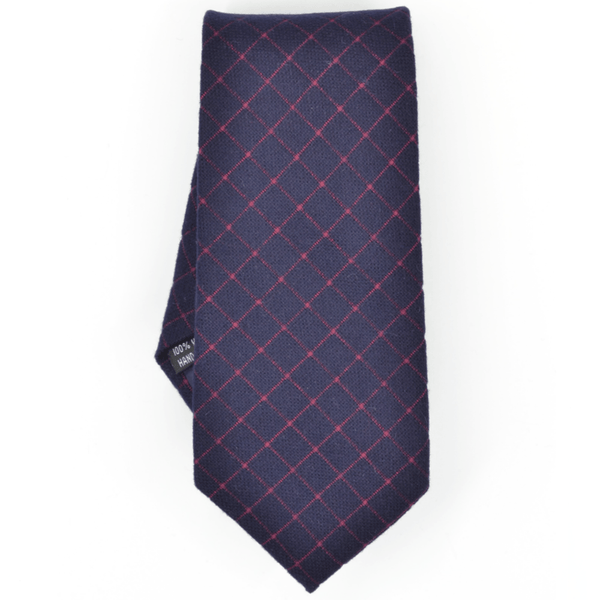 Navy Window Pane Tie