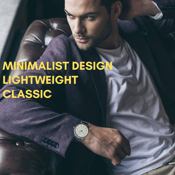 GENTS 42 mm Men’s Minimalist Leather Watch