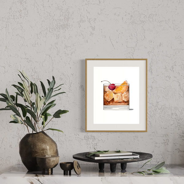 Old Fashioned Watercolor Art Print