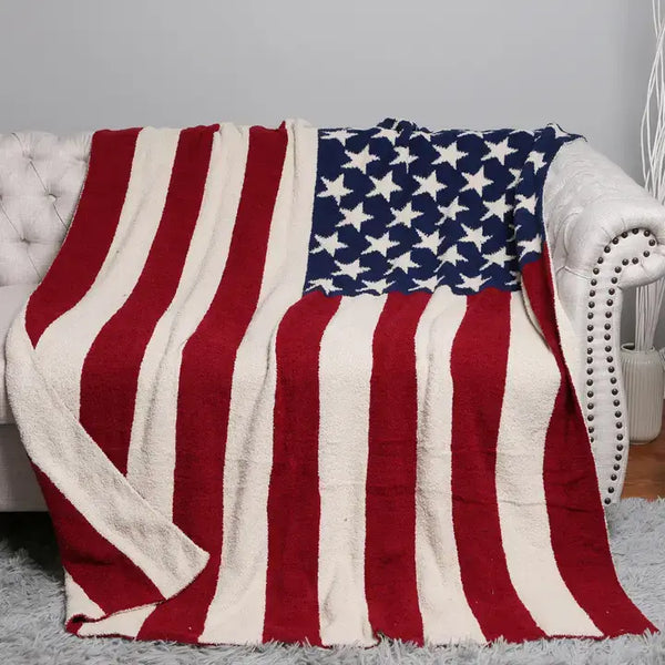 American Flag Design Cozy Soft Throw Blanket