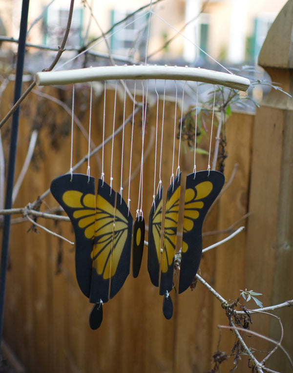 Butterfly Tumbled Glass Wind Chime