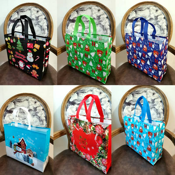 Non Woven Christmas Bags 6 Assorted 19" x 14"