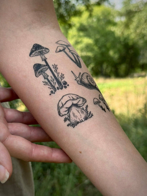 Little Mushrooms Temporary Tattoo Sheet