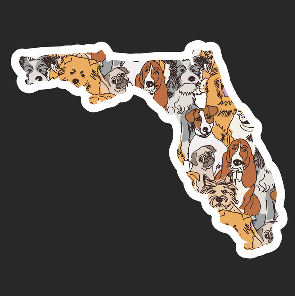 Florida Dog Pattern Sticker