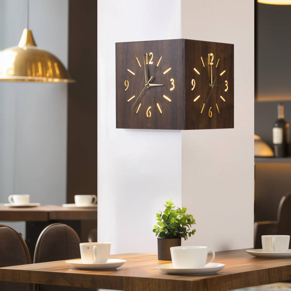 Solid Wood Wall Corner Clocks