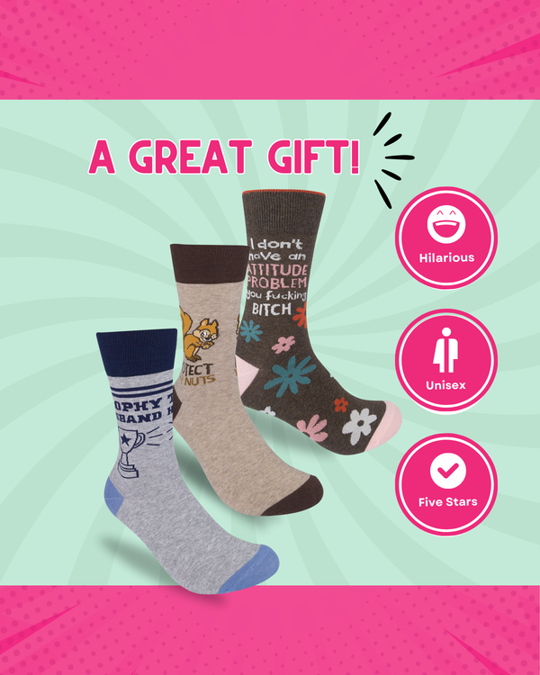 Trophy Husband Socks | Funny | Men's | Groom Gift | Funatic