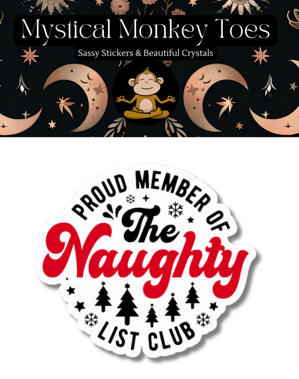 Funny Christmas Naughty List Vinyl Sticker