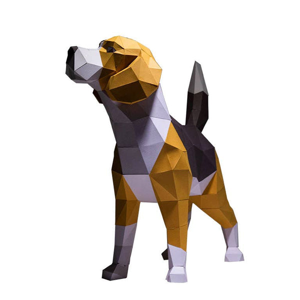 3D Beagle PaperCraft Dog Origami Model