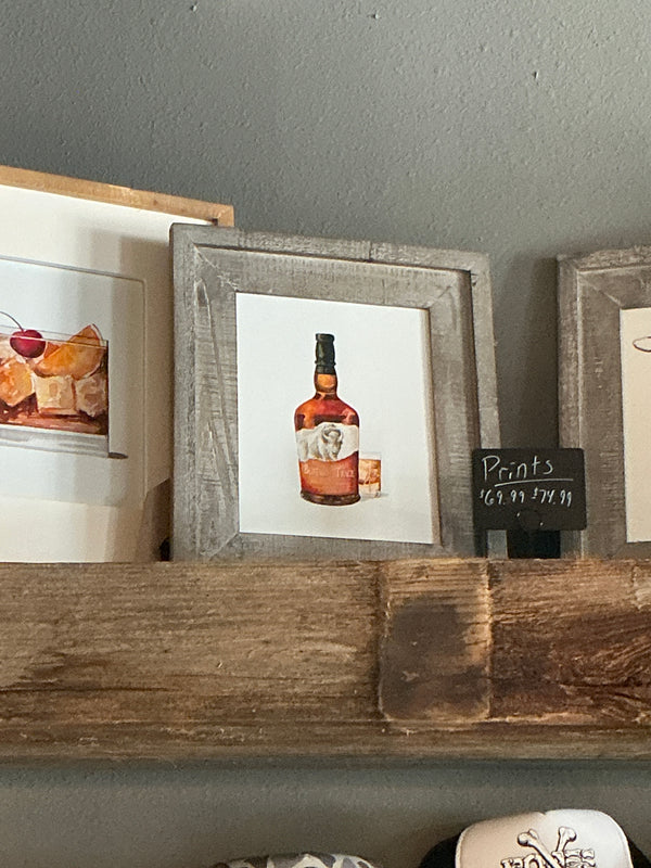 Jamie Cain buffalo trace print grey Wood frame