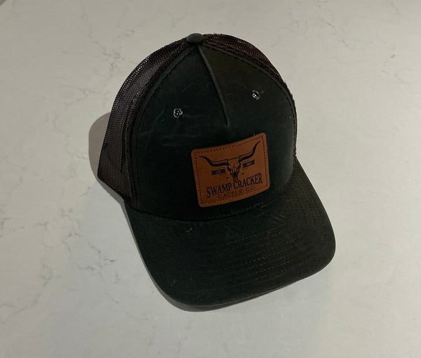 Swamp Cracker Cattle Co hat Black/Brown square patch