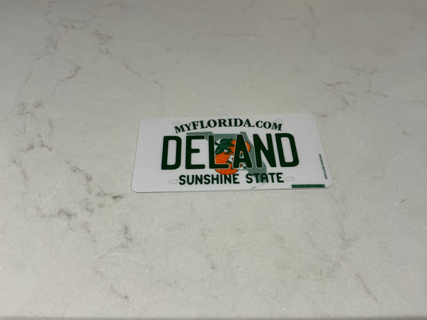 Florida License Plate Souvenir Sticker with DeLand