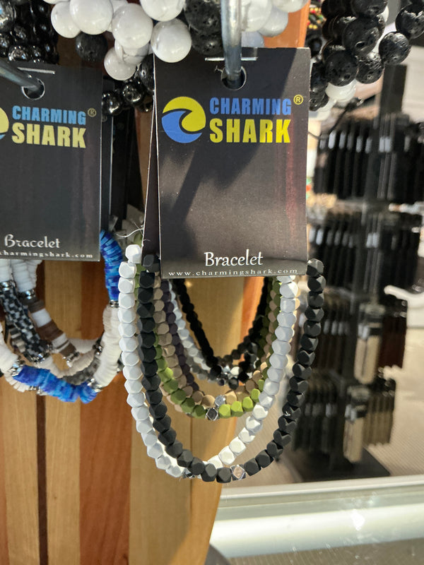 Charming Shark Coated Hematite 4mm Bracelet J-2411