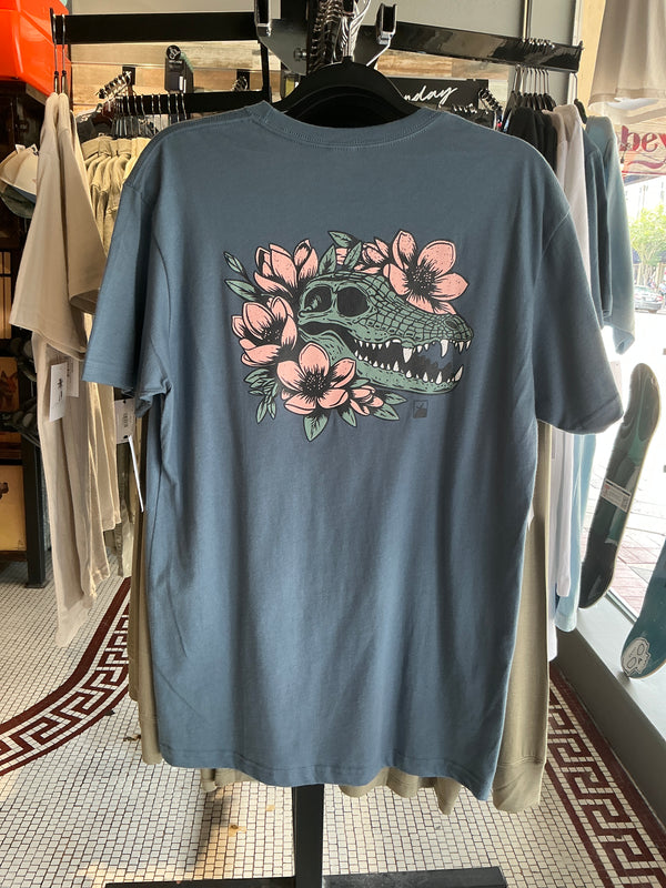 Flomotion gator grunge blue tee