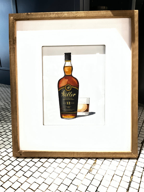 Jamie Cain weller & glass bourbon print and regular wood frame