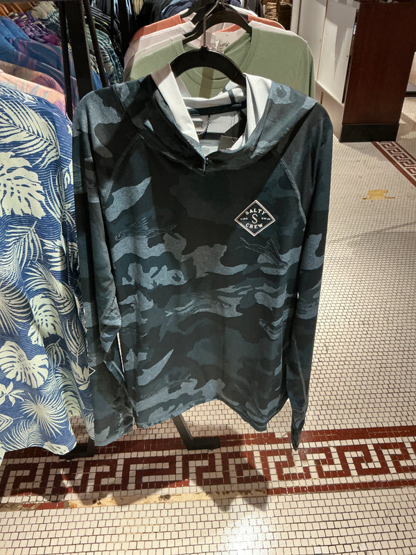 Salty crew tippet tech hoody blue camo