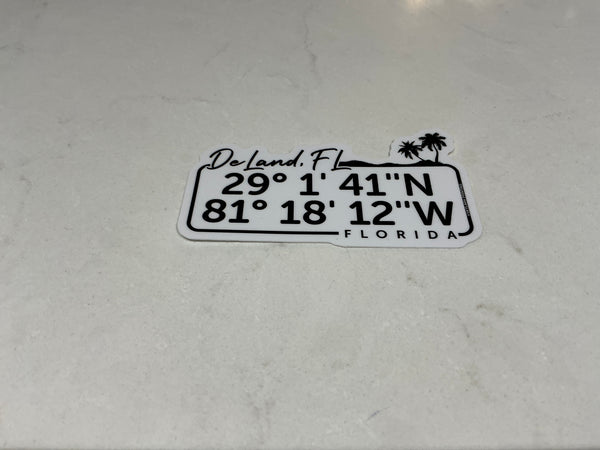 DeLand Coordinates Souvenir Sticker