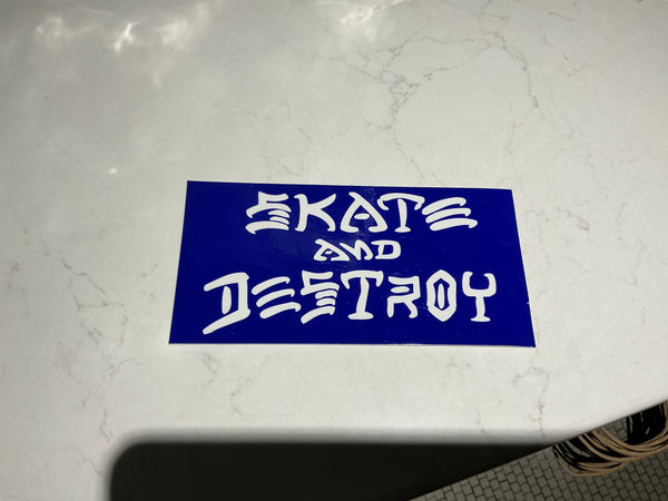 Thrasher skate and destroy sticker