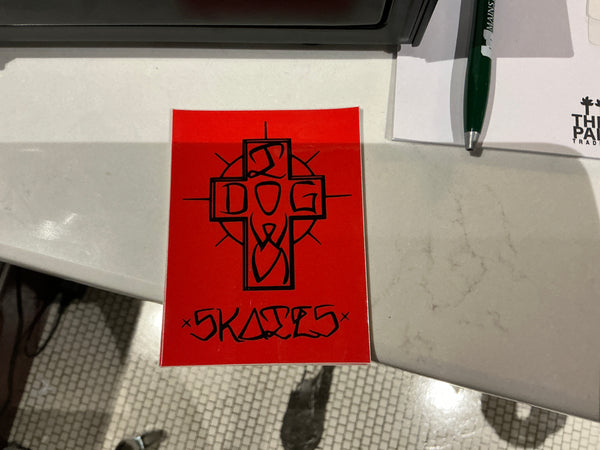 Dog town cross sticker