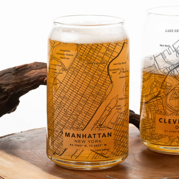 Custom DeLand Topographic Map Pint Glasses