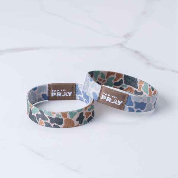 Tap To Pray™ Wristbands - River Rock Camo Classic & Sage
