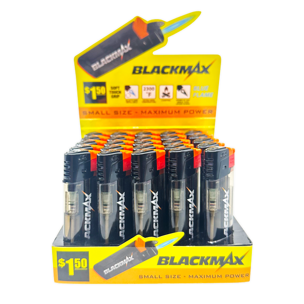 Black Max Jet Flame Lighter Bulk Pack - 25/Display