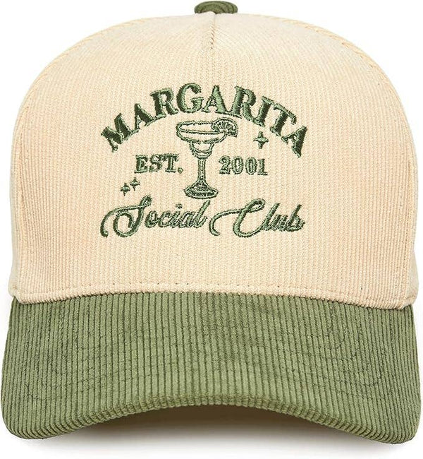 Two Tone Corduroy Hat - Margarita Social Club - Sage/Beige