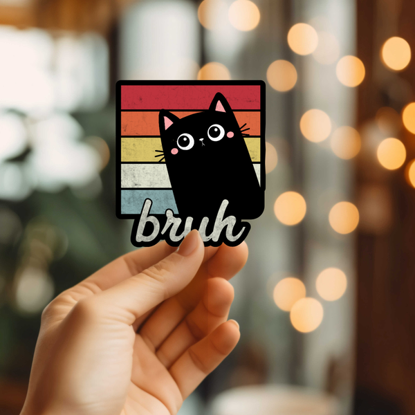 Funny Bruh Cat Vinyl Sticker