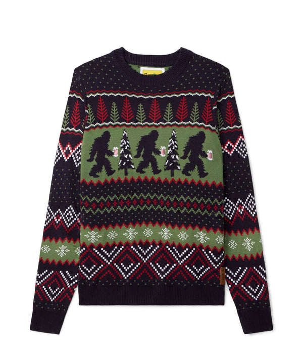 Bigfoot Brew Christmas Sweater - Men's Funny Fair Isle Knit