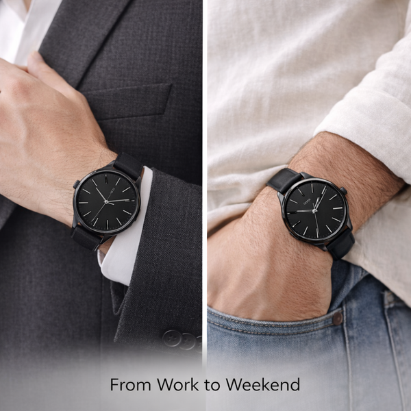 GENTS 42 mm Men’s Minimalist Leather Watch