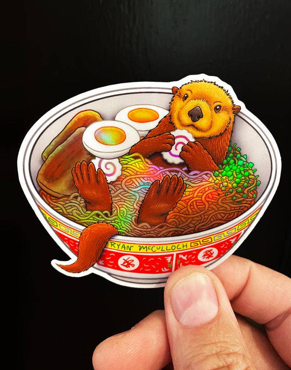 HOLOGRAPHIC STICKER: Ramen Sea Otter
