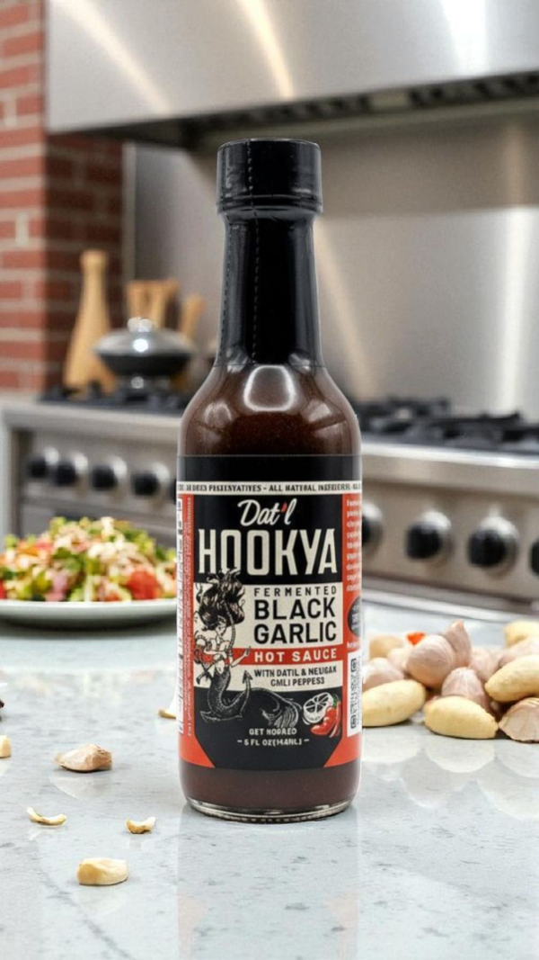 Fermented Black Garlic Hot Sauce Made with Datil and Tabasco
