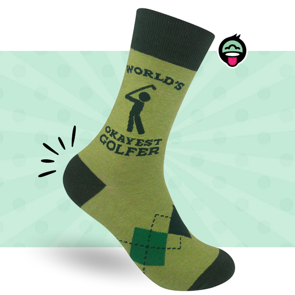 World's Okayest Golfer Socks | Funny | Golf Gifts | Funatic