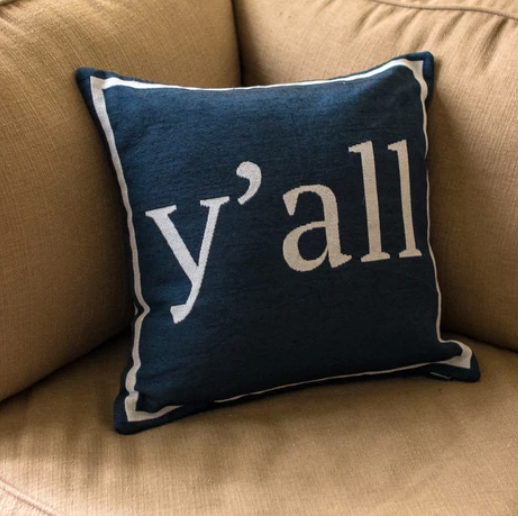 Navy Y'all Pillow