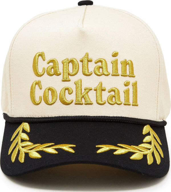 2-Tone Cap - (Gold embroidery) Captain Cocktail - (nautical)