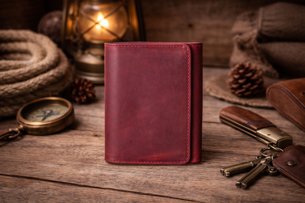 Leather Wallet for Men Handcrafted Distressed Trifold Wallet