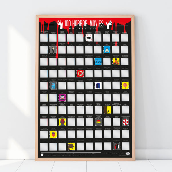 100 Horror Movies Scratch Poster