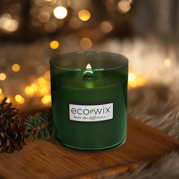 Ecowix Evergreen Scented Candle, Wooden Wick, 15oz