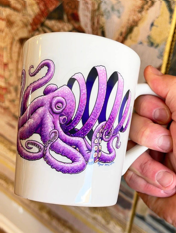 CLEAR STICKER: Spiral Octopus (XL)