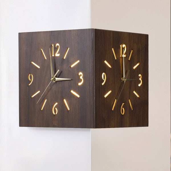 Solid Wood Wall Corner Clocks