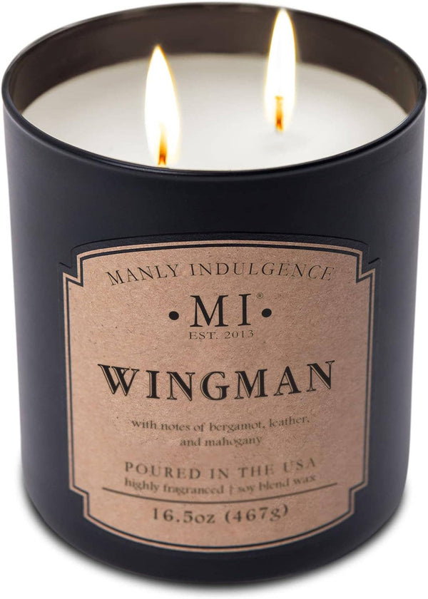 Wingman 2-Wick Scented Jar Candle, Soy Blend Wax, 16.5oz