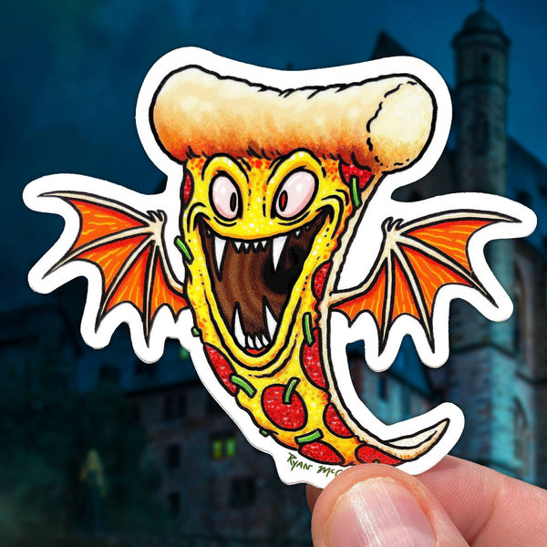 VINYL STICKER: Vampire Pizza (Halloween Food Monsters)