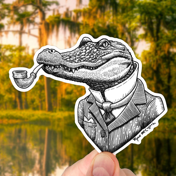 VINYL STICKER: Dapper Alligator (Stoic Americana) (4-inch)