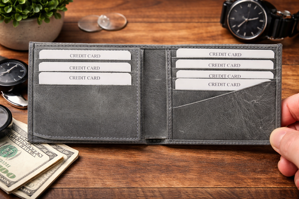 Leather Wallet, Premium Genuine Leather Bifold Wallet