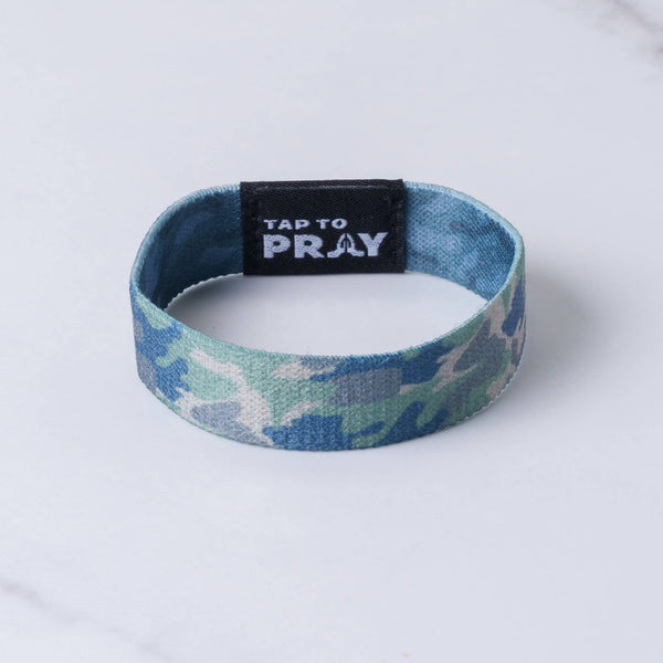 Tap To Pray™ Wristbands - Green & Charcoal Camo