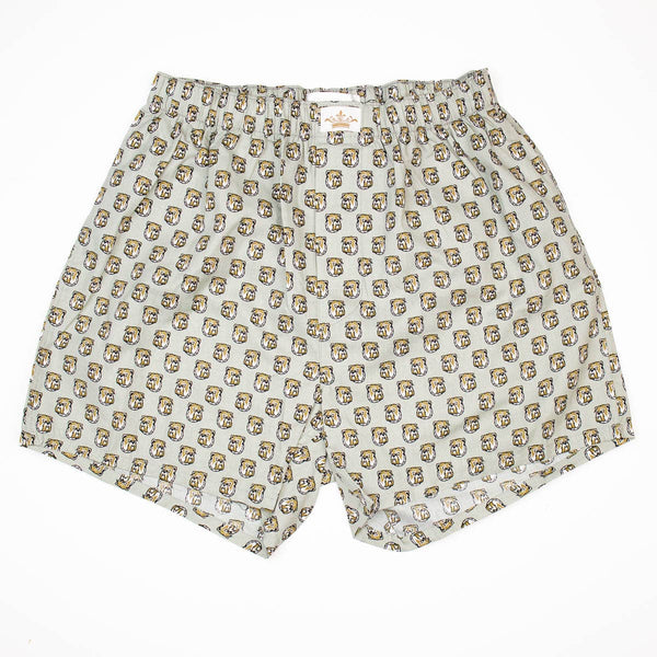 Men's Bulldog Boxers   Gray/Black/Gold   -Asst.