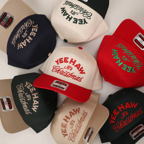 YEE HAW IT'S CHRISTMAS Embroidery Two-Tone Trucker Hat