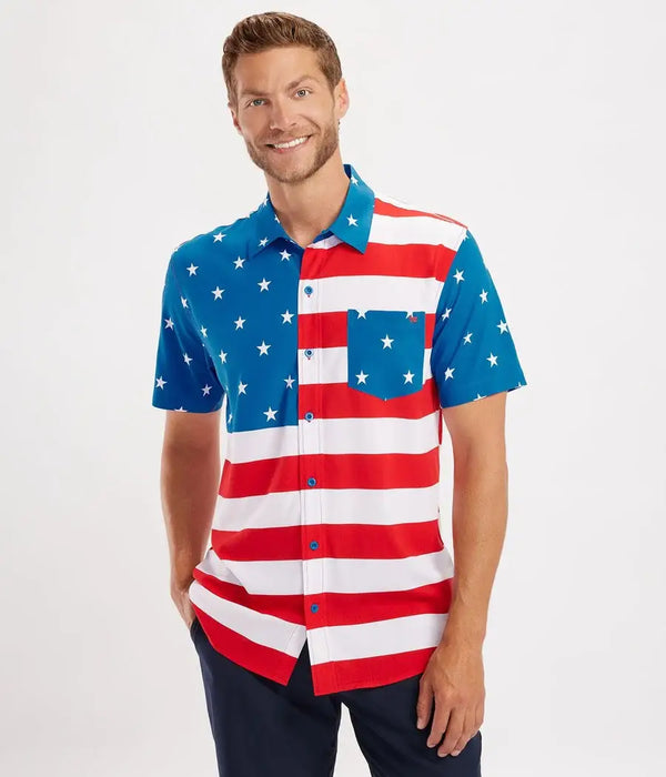 American Flag Button Down Shirt - Men's Patriotic Shirt