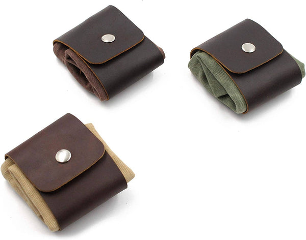 Portable Leather Canvas Foraging Bag Pouch